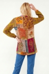 Printed patchwork shirt in viscose and georgette