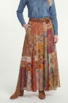Long printed viscose skirt in a bohemian style