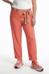 Flowy lyocell trousers with printed cotton belt