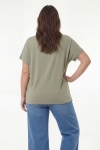 Flowy oversized T-shirt in ribbed viscose modal