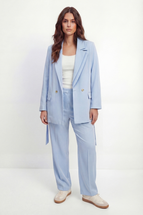 Double-collar tailored jacket in poly viscose