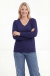 V-neck sweater with openwork sleeves, one size fits 44/52
