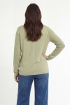 V-neck sweater with openwork sleeves, one size fits 44/52