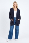 Jean Marc Philippe textured long cardigan – Soft and warm knit with embroidery on the sleeve