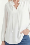 Ultra-comfortable lyocel flowy tunic with a gathered collar