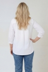 V-neck blouse in lycra poplin