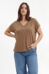 Flowy oversized T-shirt in ribbed viscose modal