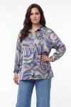 Fluid printed shirt in satin viscose
