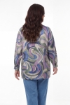 Fluid printed shirt in satin viscose