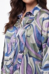 Fluid printed shirt in satin viscose