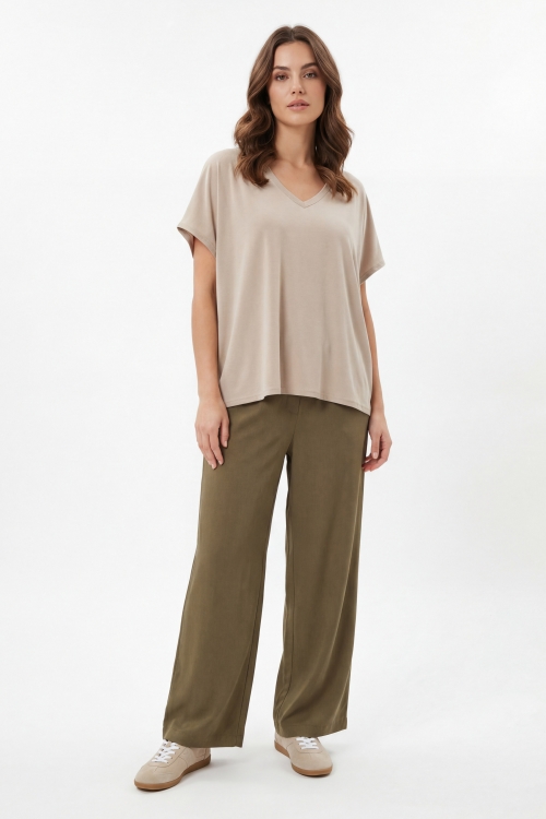 Tee-shirt oversize fluide en modal viscose cotele