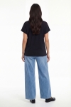 Flowy oversized T-shirt in ribbed viscose modal