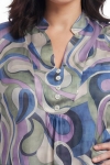 Graphic printed blouse in satin viscose