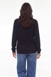 V-neck sweater with openwork sleeves, one size fits 44/52
