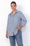 chemise de forme trapeze imprime a pois