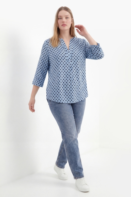 Timeless, flowing polka dot blouse by Jean Marc Philippe