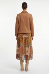 Short camel suede jacket with a bohemian chic feel