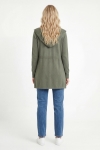 Long hooded cardigan in fluid knit, one size fits 44/52