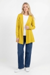 Long hooded cardigan in fluid knit