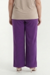 Purple flowy trousers with elasticated waist