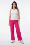 Pantalon fluide taille elastique fushia