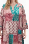 Long patchwork print dress in viscose lurex - bohemian chic style