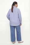 Casual striped cotton mid-length shirt