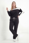 Two-tone black/white sweatshirt