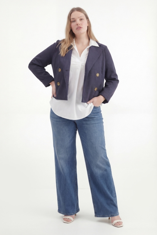 Veste courte en suedine camel esprit boheme chic