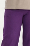 Pantalon fluide taille elastiquee violet