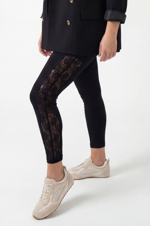 Calecon legging en viscose stretch air jet et dentelle -elegance confort