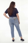 Comfortable straight-leg jeans with embroidery - blue denim